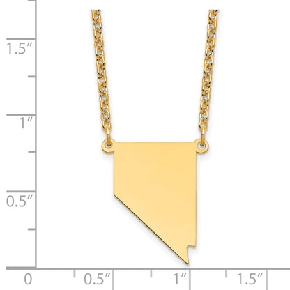Gold Plated Sterling Silver/Gold Nevada State Necklace