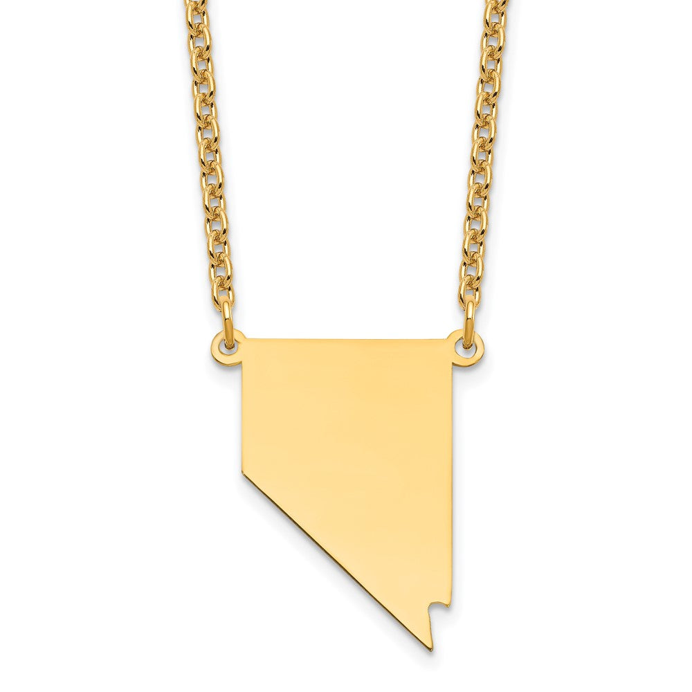 Gold Plated Sterling Silver/Gold Nevada State Necklace