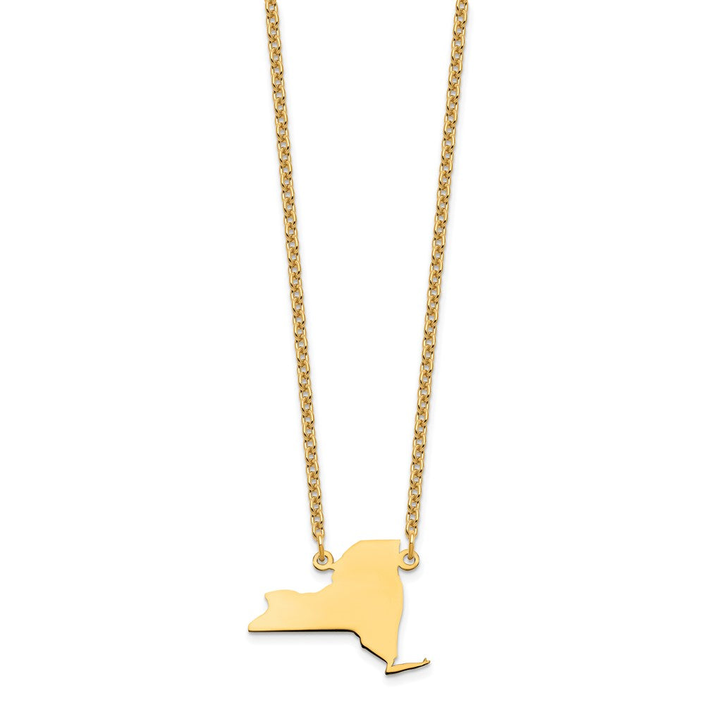 Gold Plated Sterling Silver/Gold New York State Necklace