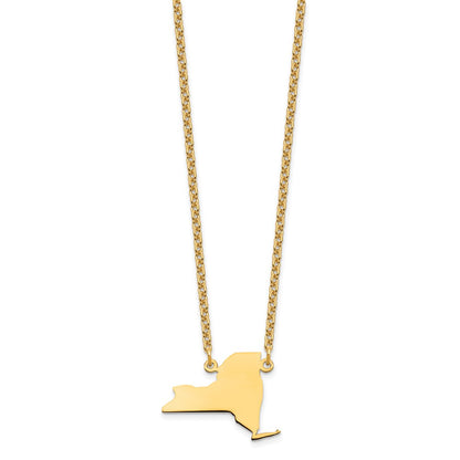 Gold Plated Sterling Silver/Gold New York State Necklace