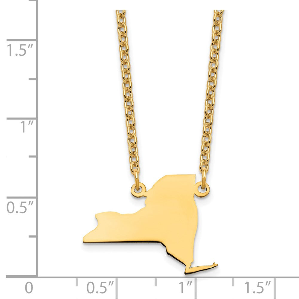 Gold Plated Sterling Silver/Gold New York State Necklace