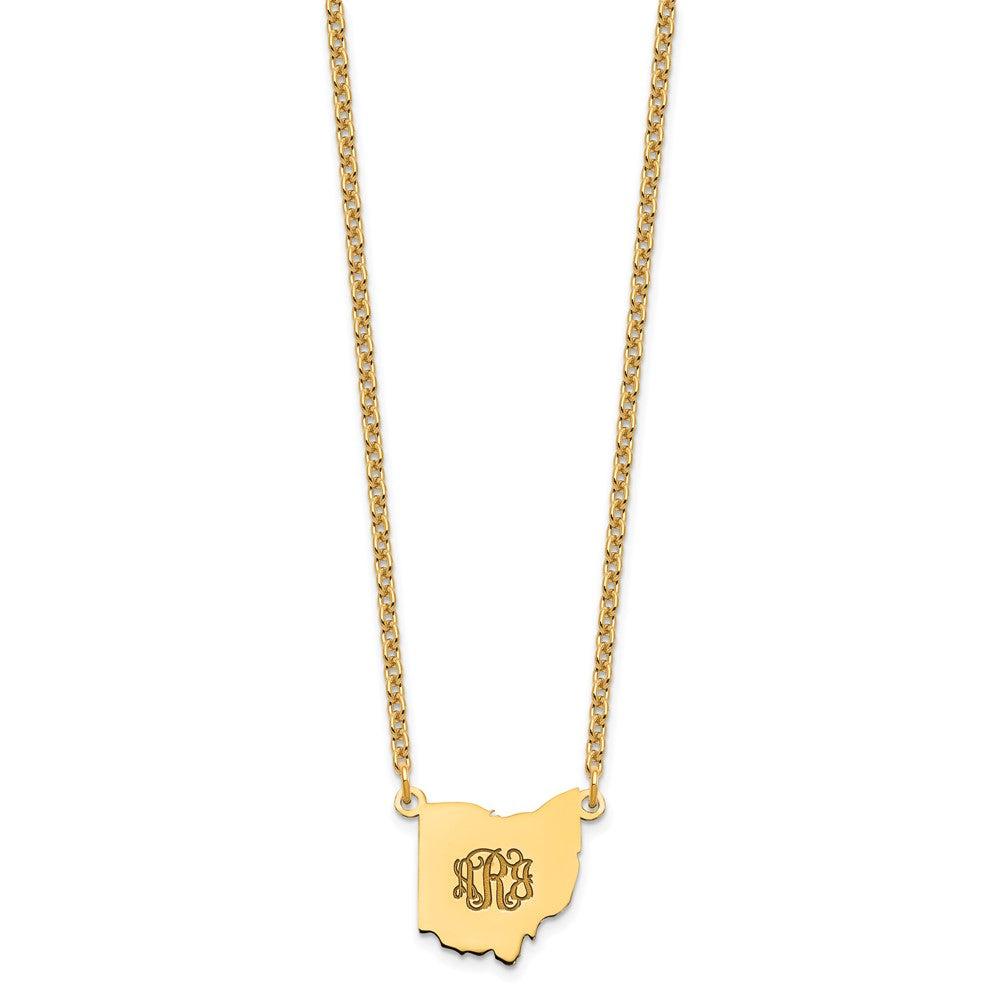 Gold Plated Sterling Silver/Gold Ohio State Necklace