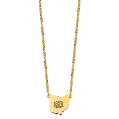 Gold Plated Sterling Silver/Gold Ohio State Necklace