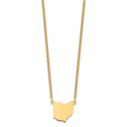 Gold Plated Sterling Silver/Gold Ohio State Necklace