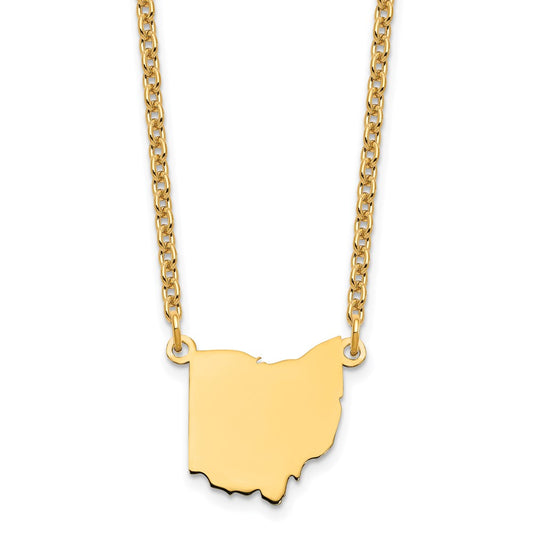 Gold Plated Sterling Silver/Gold Ohio State Necklace