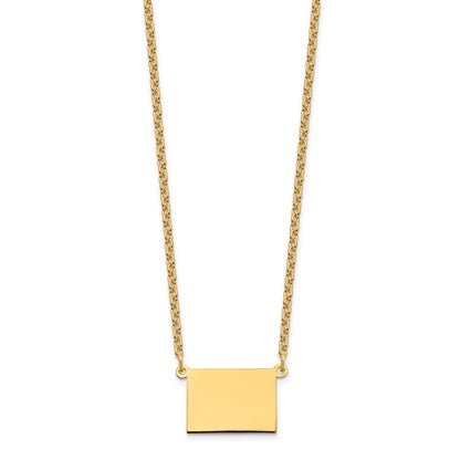 Gold Plated Sterling Silver/Gold Wyoming State Necklace