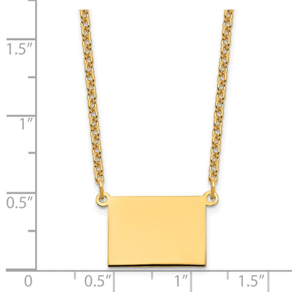 Gold Plated Sterling Silver/Gold Wyoming State Necklace