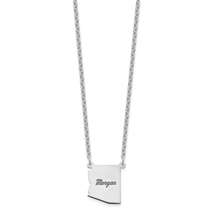 Sterling Silver Silver/Rhodium Plated Arizona State Necklace