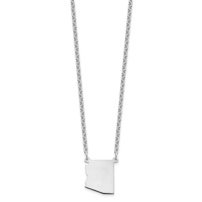 Sterling Silver Silver/Rhodium Plated Arizona State Necklace
