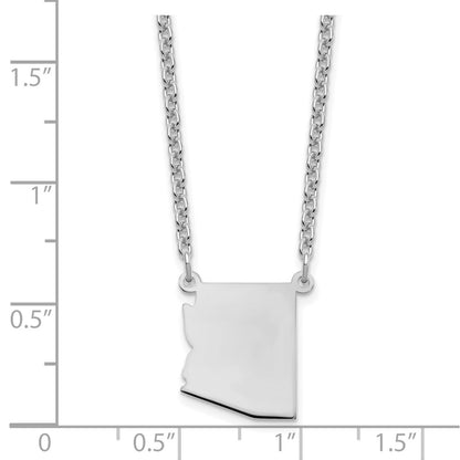 Sterling Silver Silver/Rhodium Plated Arizona State Necklace