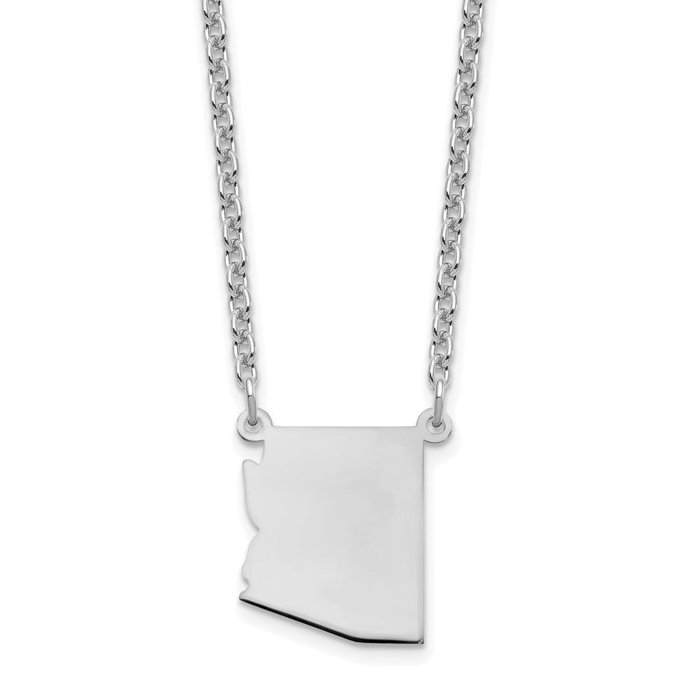Sterling Silver Silver/Rhodium Plated Arizona State Necklace