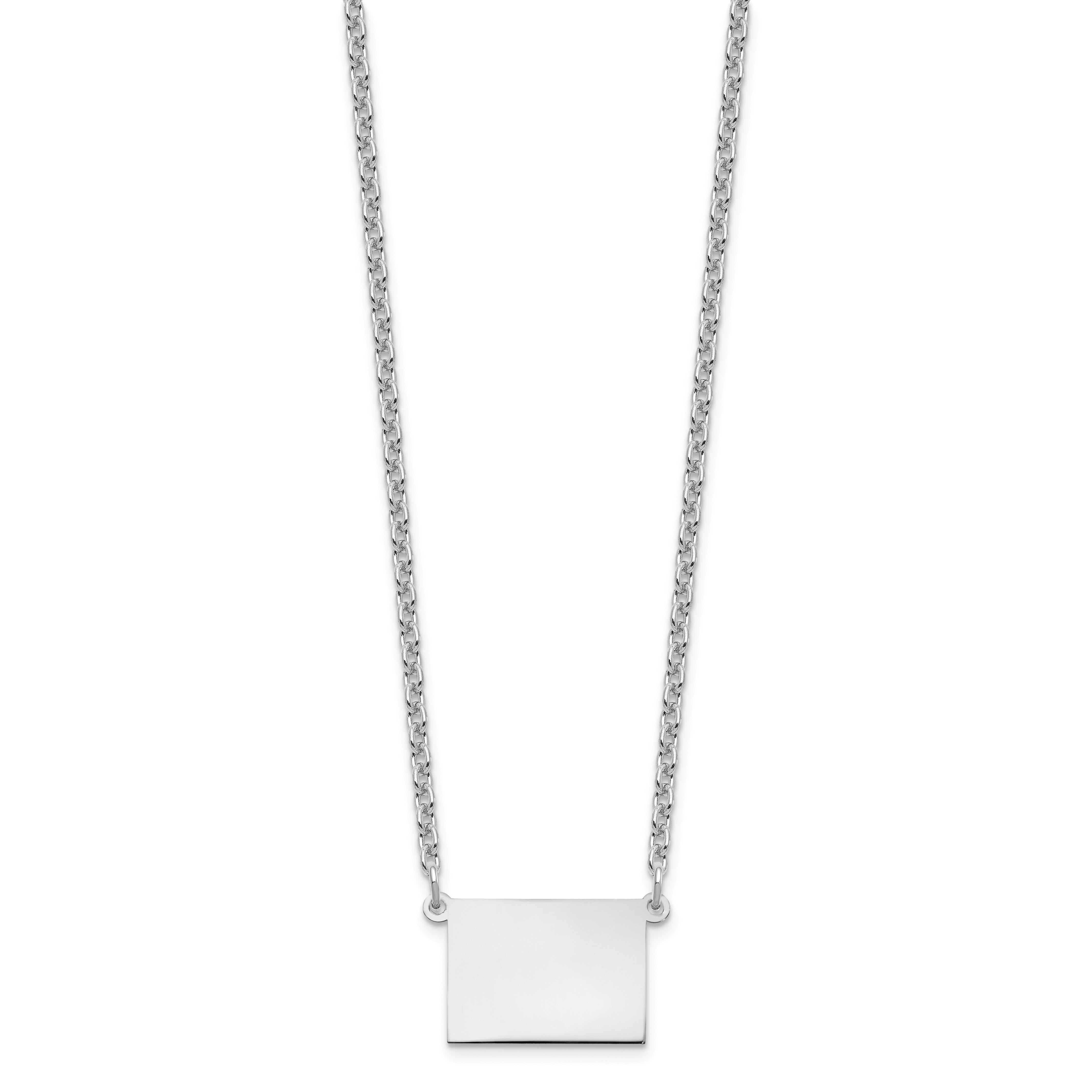 Sterling Silver Silver/Rhodium Plated Colorado State Necklace