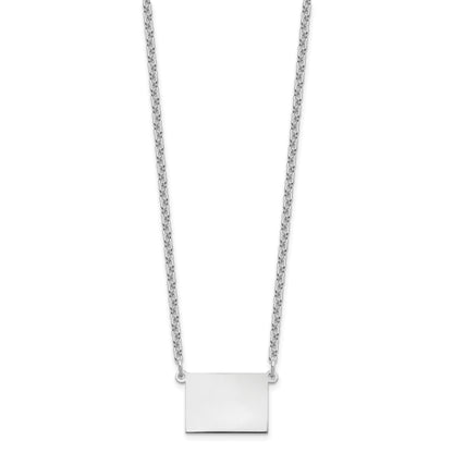 Sterling Silver Silver/Rhodium Plated Colorado State Necklace