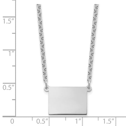 Sterling Silver Silver/Rhodium Plated Colorado State Necklace