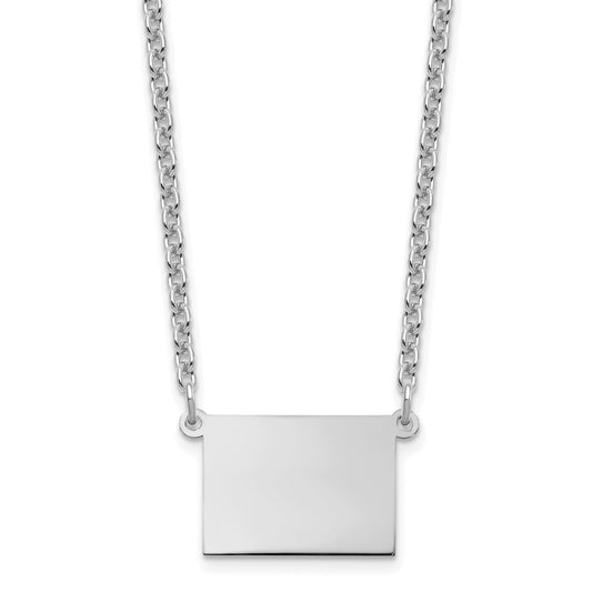 Sterling Silver Silver/Rhodium Plated Colorado State Necklace