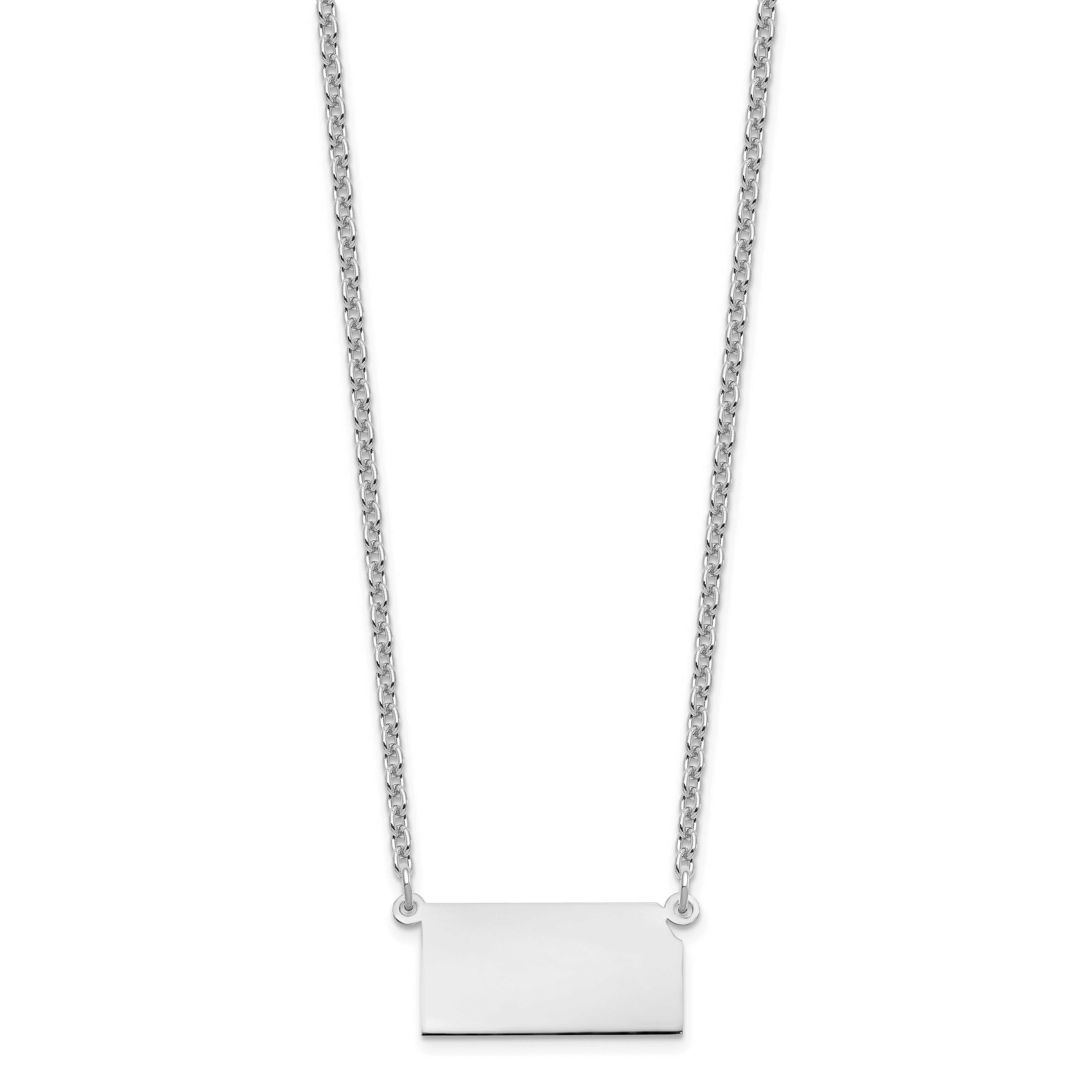 Sterling Silver Silver/Rhodium Plated Kansas State Necklace