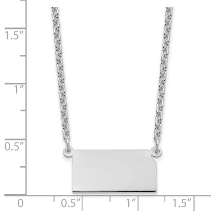 Sterling Silver Silver/Rhodium Plated Kansas State Necklace