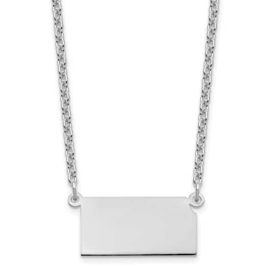 Sterling Silver Silver/Rhodium Plated Kansas State Necklace