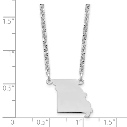 Sterling Silver Silver/Rhodium Plated Missouri State Necklace