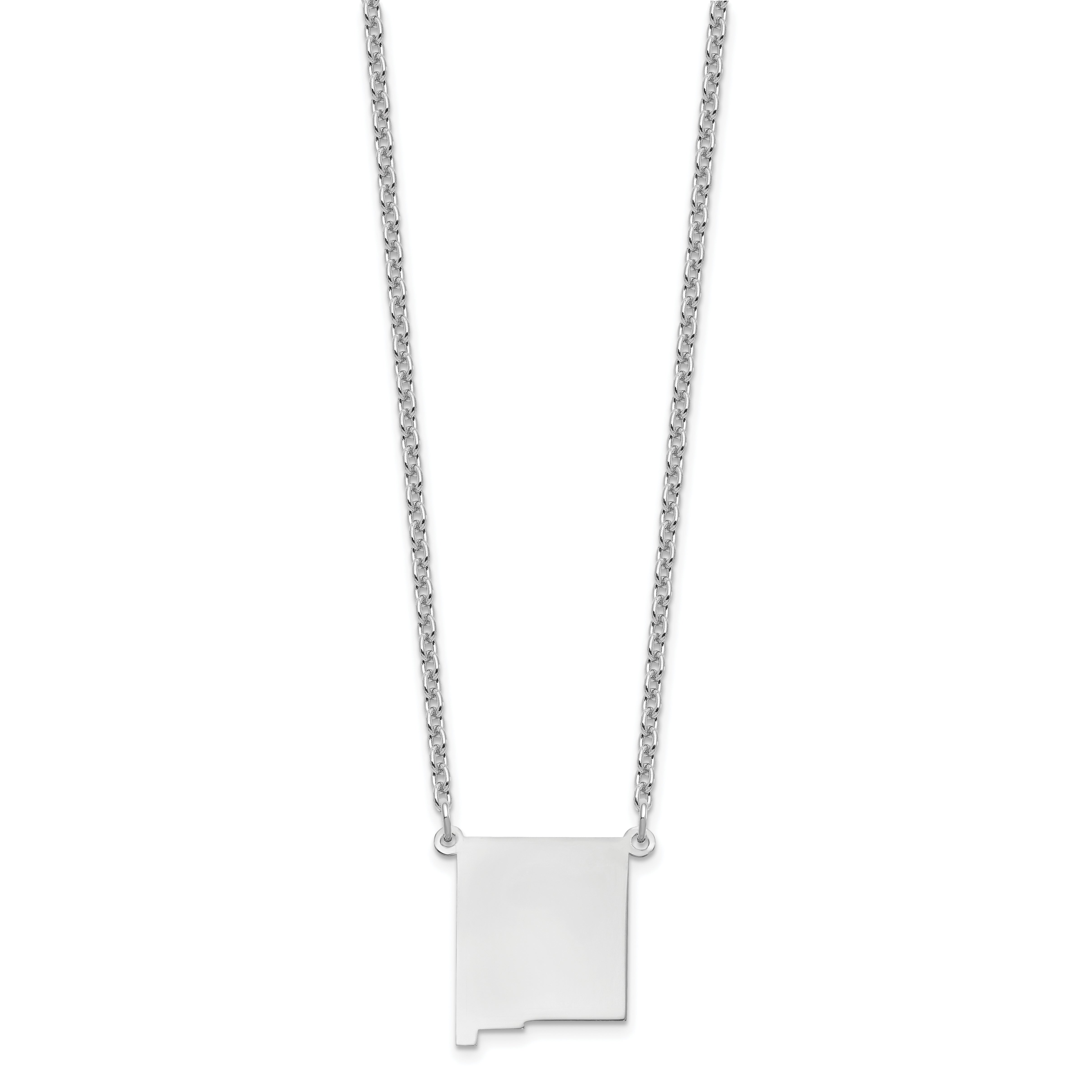 Sterling Silver Silver/Rhodium Plated New Mexico State Necklace