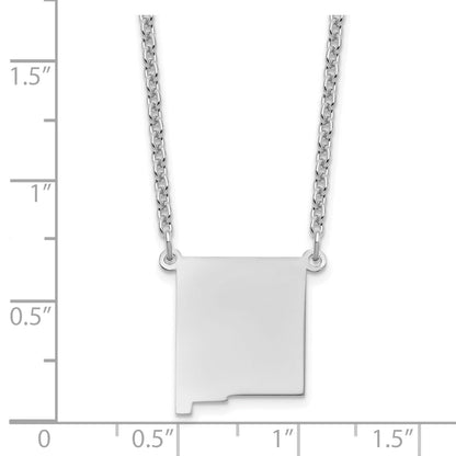 Sterling Silver Silver/Rhodium Plated New Mexico State Necklace