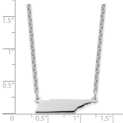 Sterling Silver Silver/Rhodium Plated Tennessee State Necklace