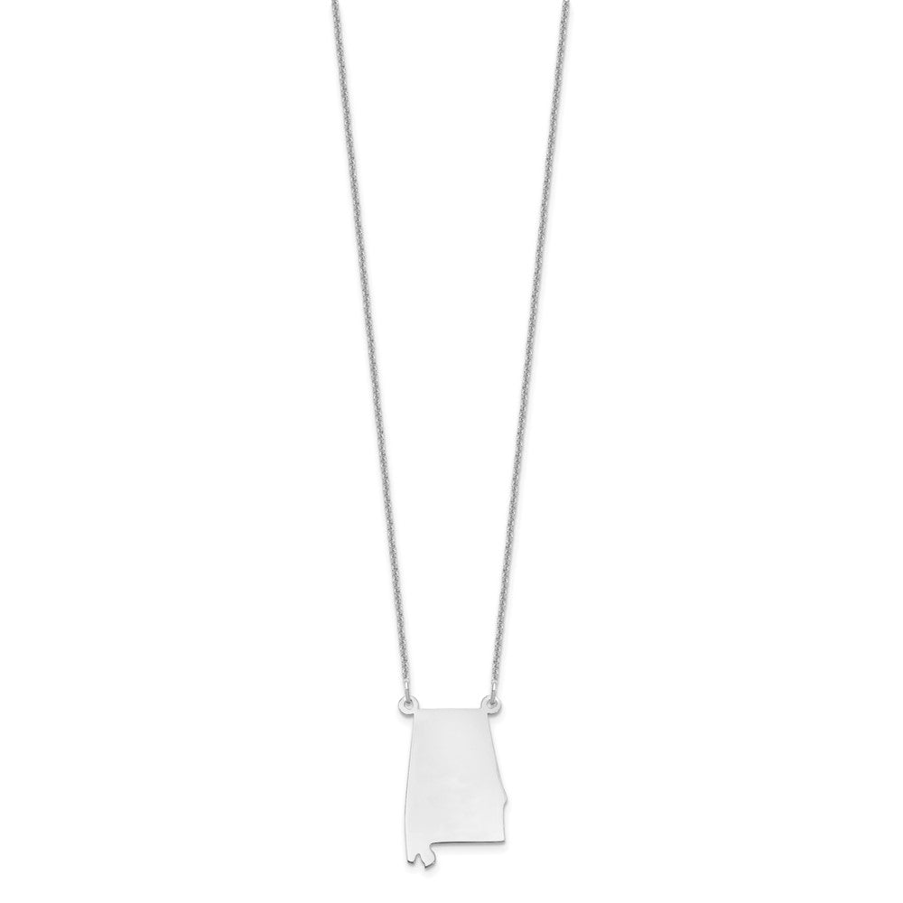 14K White Gold 14Kw Alabama State Necklace