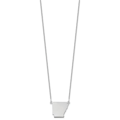 14K White Gold 14Kw Arkansas State Necklace