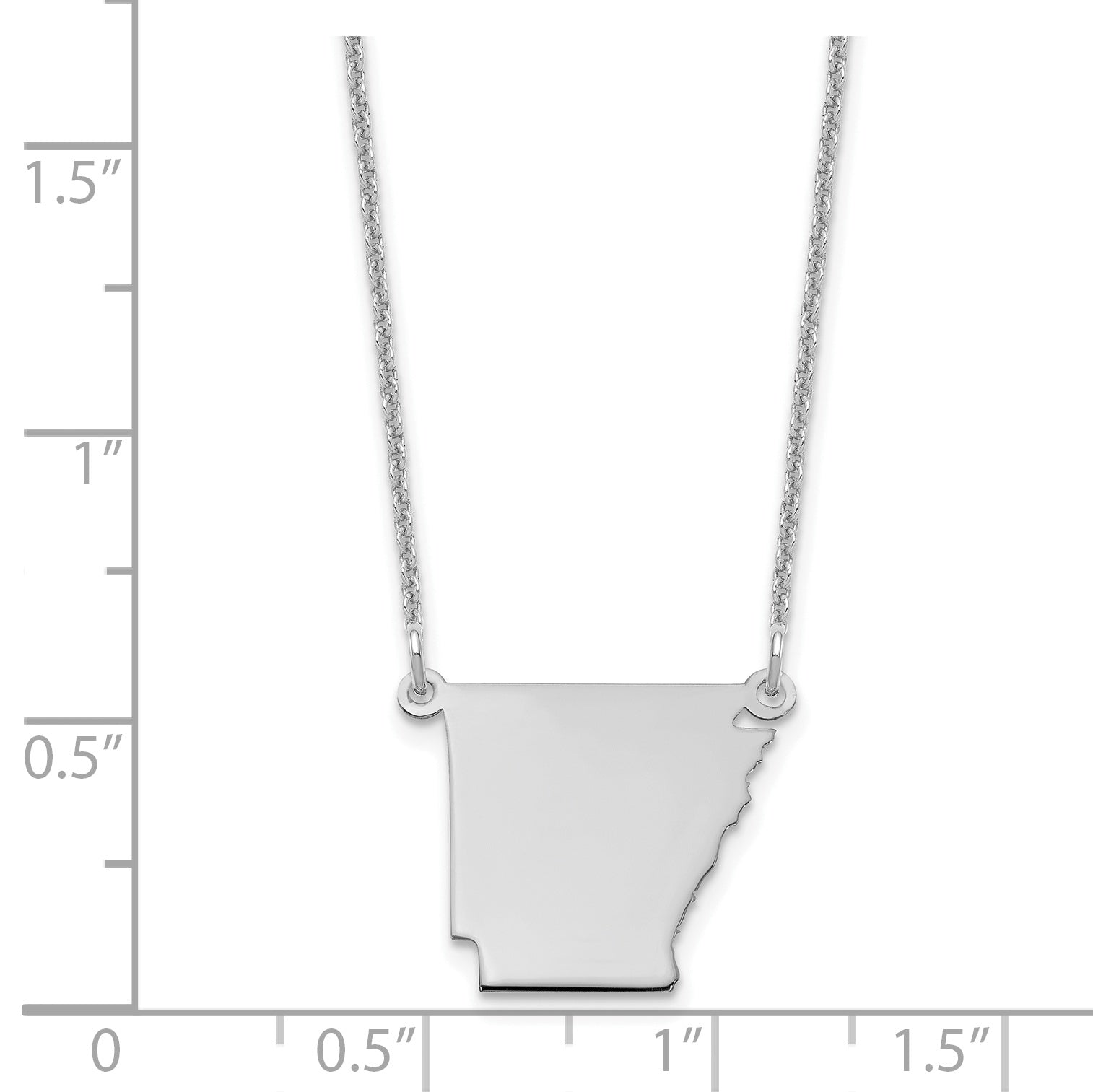 14K White Gold 14Kw Arkansas State Necklace