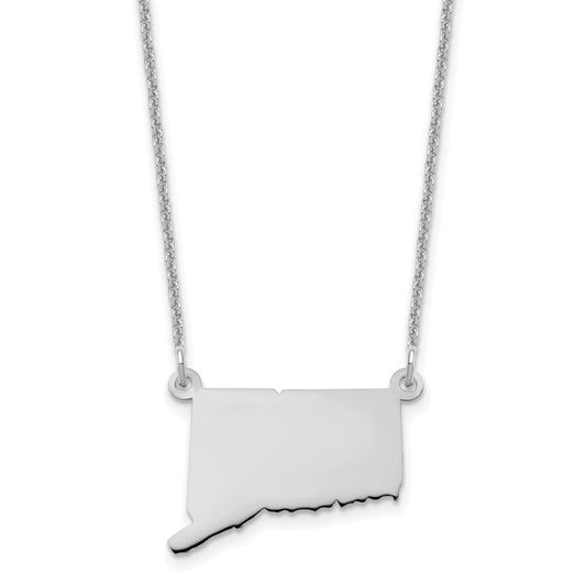 14K White Gold 14Kw Connecticut State Necklace
