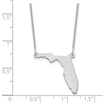 14K White Gold 14Kw Florida State Necklace
