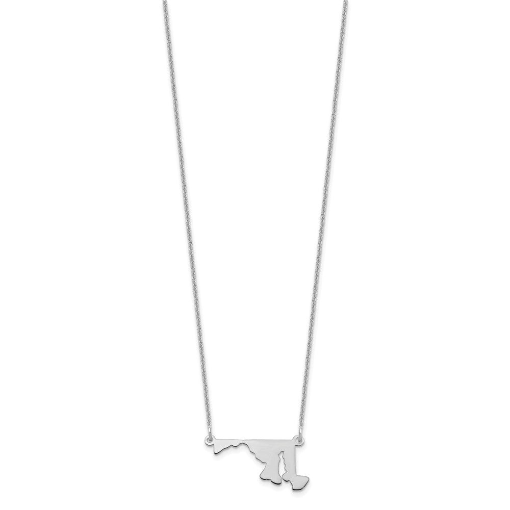14K White Gold 14Kw Maryland State Necklace