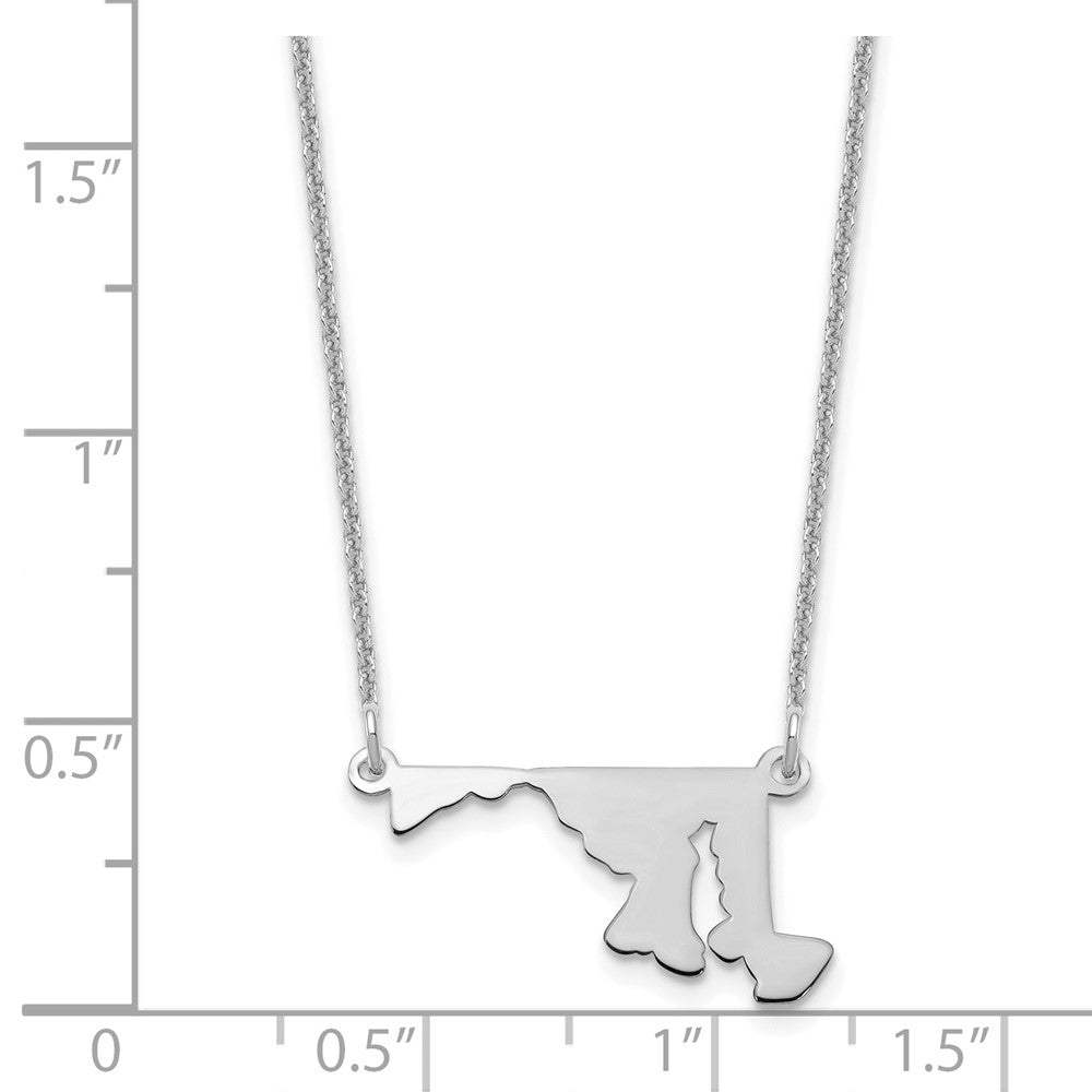 14K White Gold 14Kw Maryland State Necklace