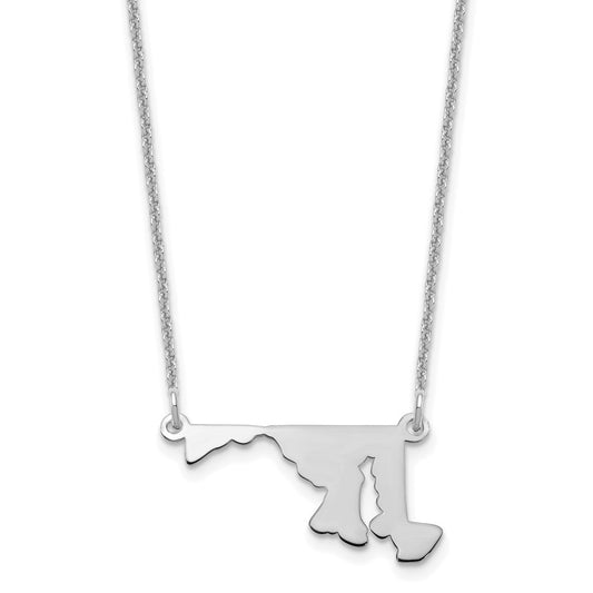 14K White Gold 14Kw Maryland State Necklace