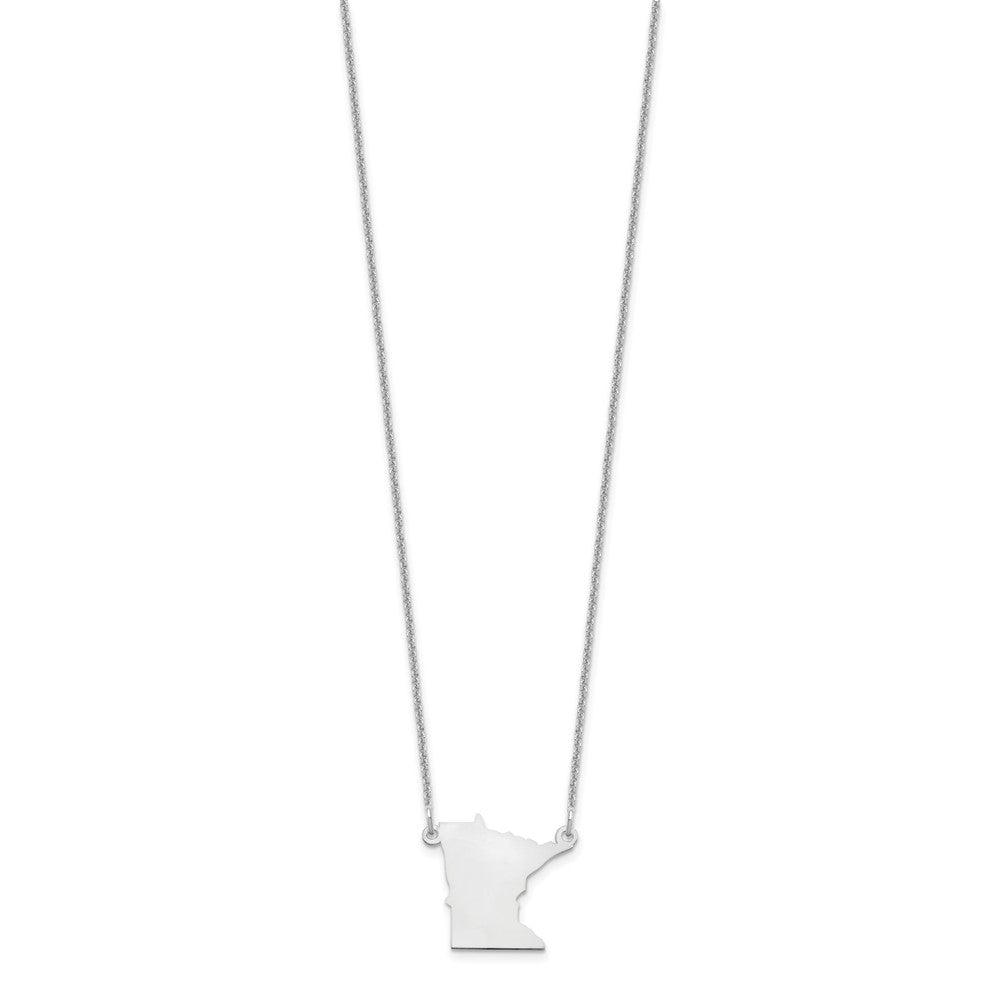 14K White Gold 14Kw Minnesota State Necklace