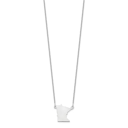 14K White Gold 14Kw Minnesota State Necklace