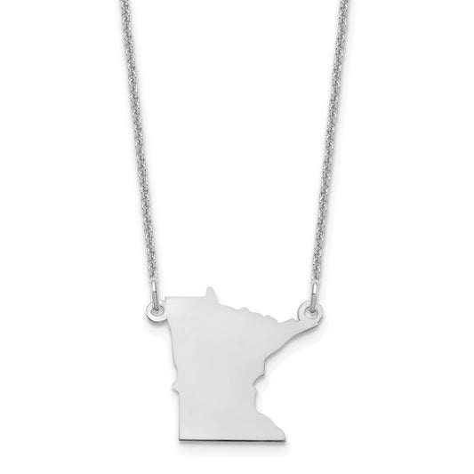 14K White Gold 14Kw Minnesota State Necklace
