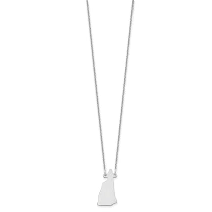 14K White Gold 14Kw New Hampshire State Necklace