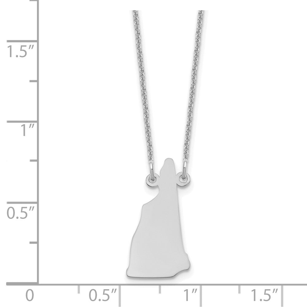 14K White Gold 14Kw New Hampshire State Necklace