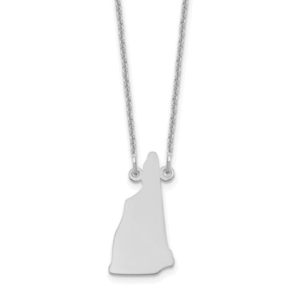 14K White Gold 14Kw New Hampshire State Necklace