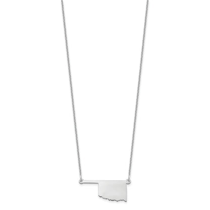 14K White Gold 14Kw Oklahoma State Necklace