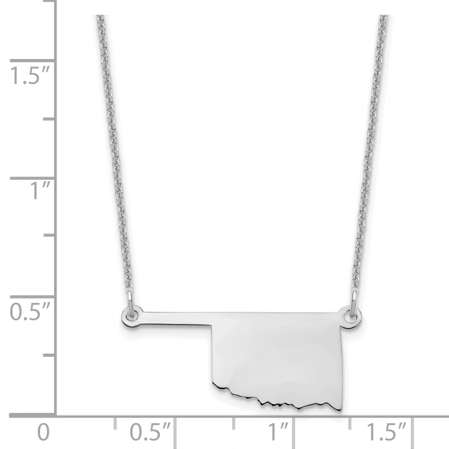 14K White Gold 14Kw Oklahoma State Necklace