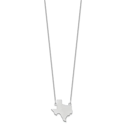 14K White Gold 14Kw Texas State Necklace