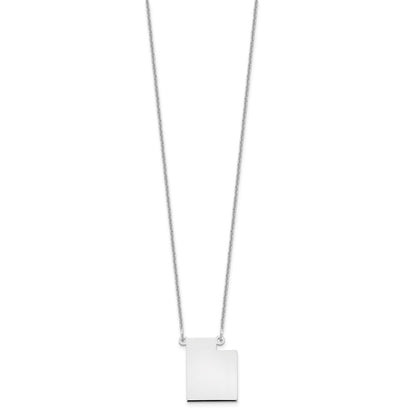 14K White Gold 14Kw Utah State Necklace