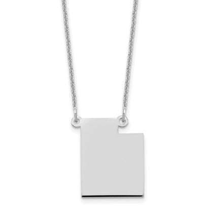 14K White Gold 14Kw Utah State Necklace