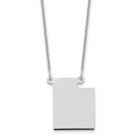 14K White Gold 14Kw Utah State Necklace