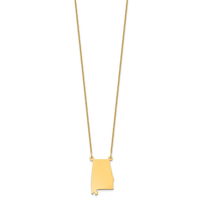14K Yellow Gold 14Ky Alabama State Necklace