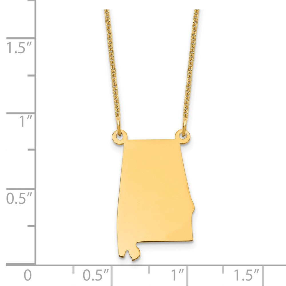 14K Yellow Gold 14Ky Alabama State Necklace
