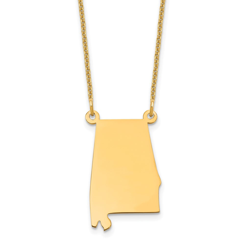 14K Yellow Gold 14Ky Alabama State Necklace