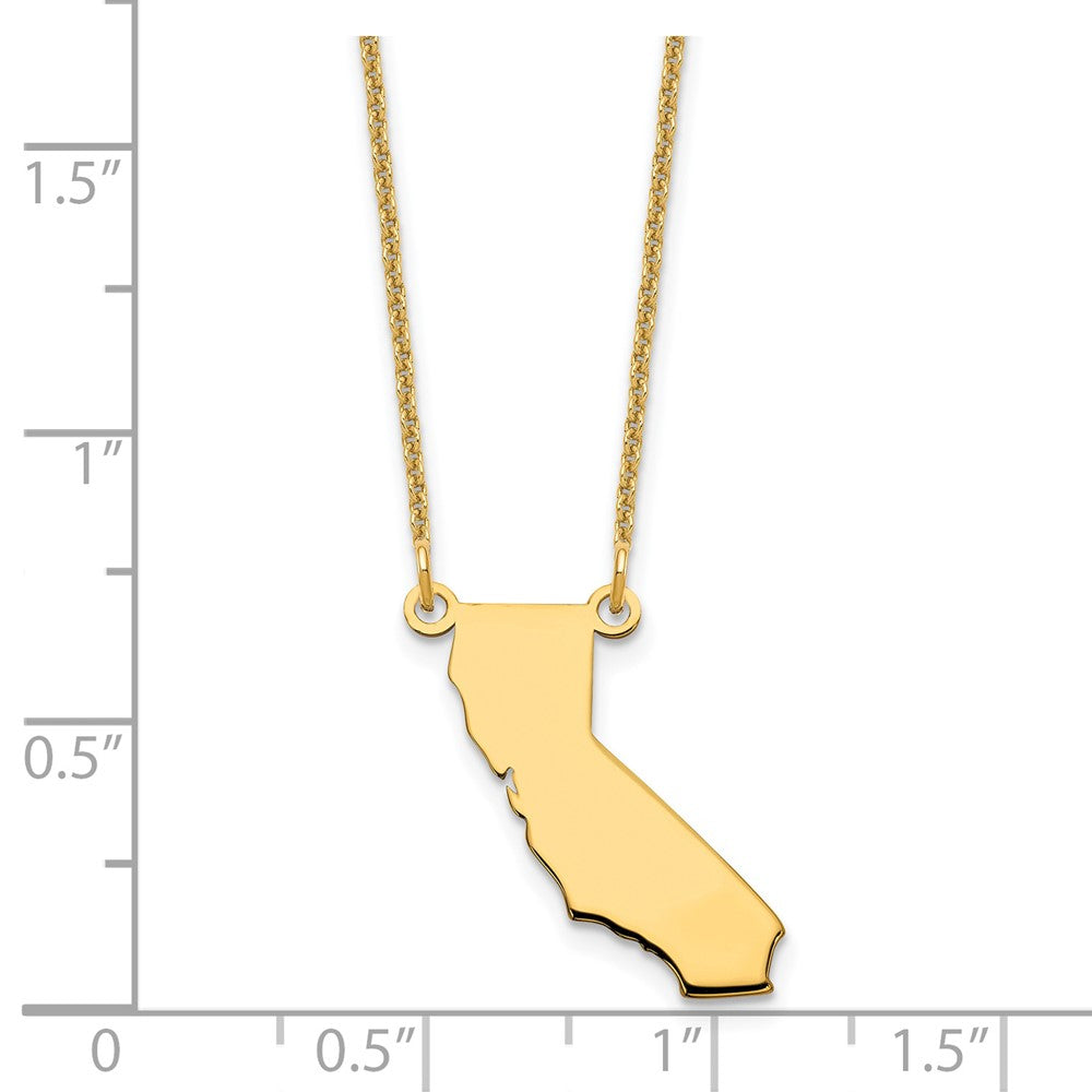 14K Yellow Gold 14Ky California State Necklace